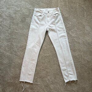 Hudson Zoeey High Rise Straight Jeans – White Size 24 Raw Hem